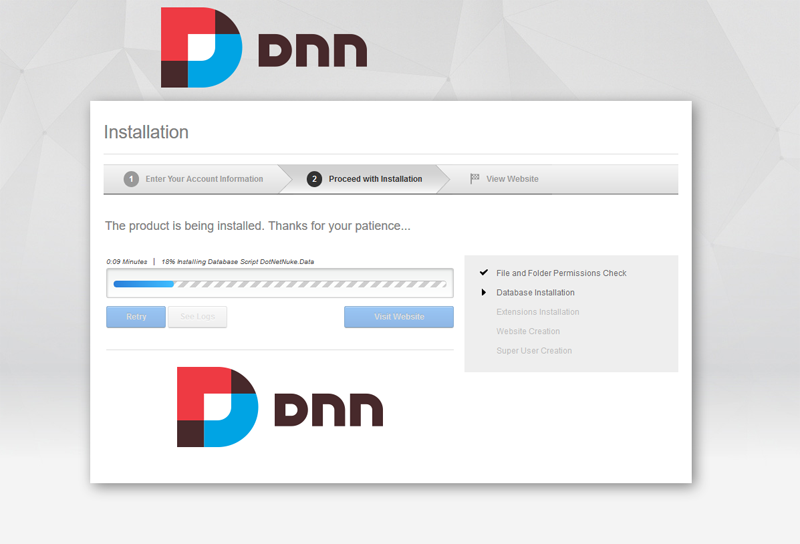 dnn installation