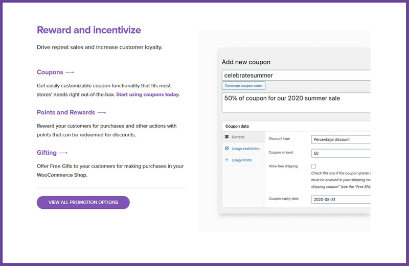 WooCommerce Marketing Features